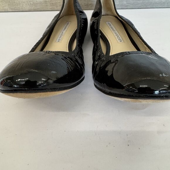 Vera Wang Lavender Black Patent Leather Ballet Flat Shoes‎ Women 6.5 M Classic - Picture 6 of 12